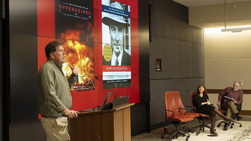 Professor Chad Orzel (Physics and Astronomy) at Oppenheimer discussion