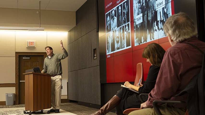 Professor Chad Orzel (Physics and Astronomy) at Oppenheimer discussion