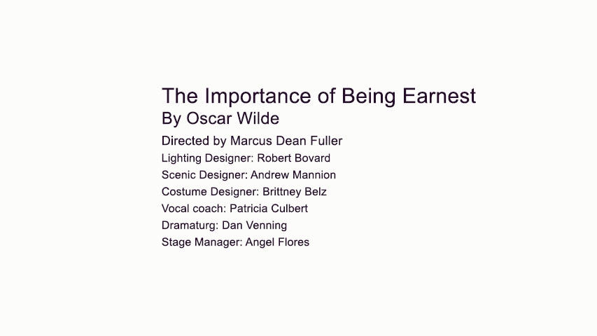 The Importance of Being Earnest Title