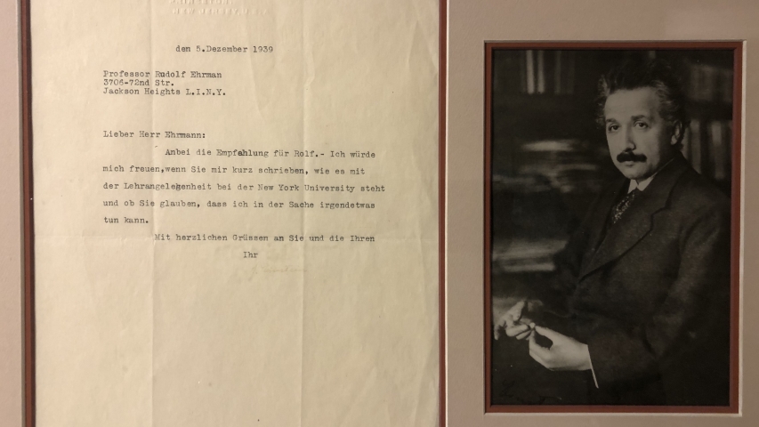 A frame letter from Albert Einstein