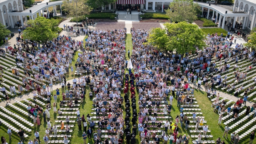Student processional during Commencement ceremonies.