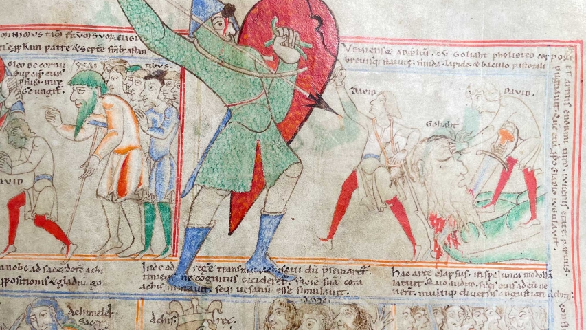 A graphic narrative of the story of "David and Goliath"