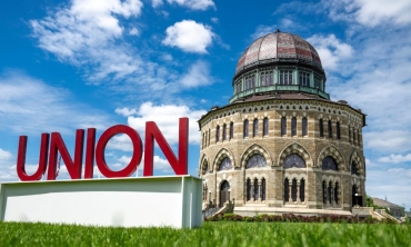 UNION sign in front of the Nott, outside.