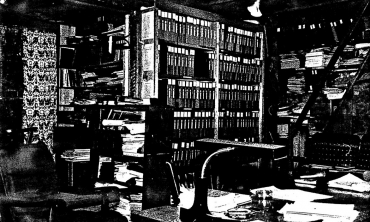 The library as it appeared in Paul Schaefer’s home in the mid 20th Century.