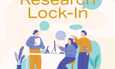 Colorful flyer with people communicating with one another in a collaborative environment