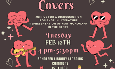Flyer for Intimacy Between the Covers; Event on Tuesday, February 10th from 4:00 p.m. to 5:30 p.m.