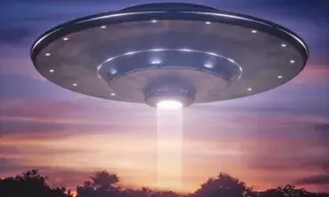 Artists rendering of a flying saucer.