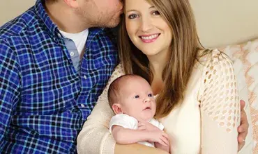 Andrea Bordeau ’06 with husband, Brent Williams, and son, Ewan Bordeau-Williams.