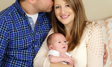 Andrea Bordeau ’06 with husband, Brent Williams, and son, Ewan Bordeau-Williams.