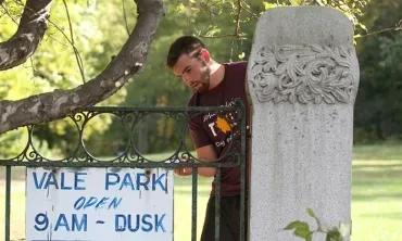 A Union student volunteering during John Calvin Toll Day