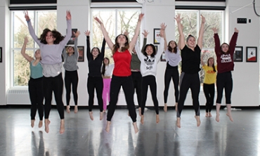 students in dance class