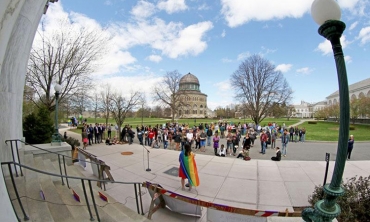 Pride Walk is one of many programs in which the campus community celebrates diversity.