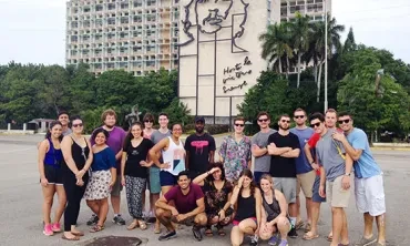 Students in Plaza de la Revolución