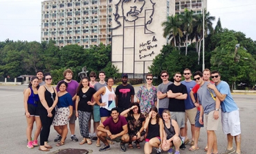 Students in Plaza de la Revolución