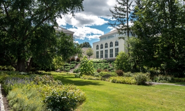 A view of the Henle Dance Pavilion from Jackson's Garden