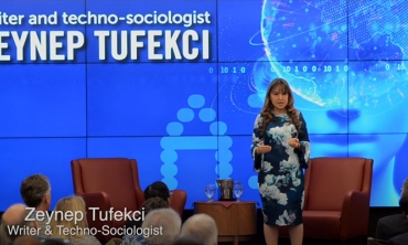 Video screen capture of Zeynep Tufekci speaking at the Feigenbaum Forum