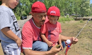 Matt Milless fishing with his sons