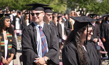 Students at the 2020 Commencement ceremonies