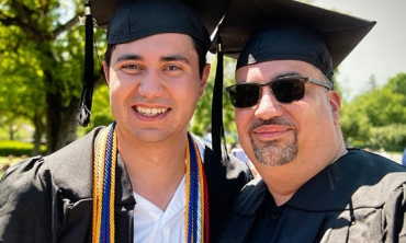 Joshua Paneto '21 with his father, Juan.