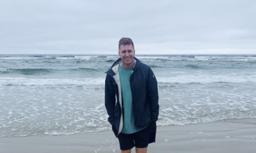 This photo shows James Ropitzky on a beach