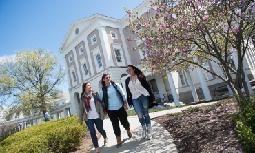 Students walking on campus