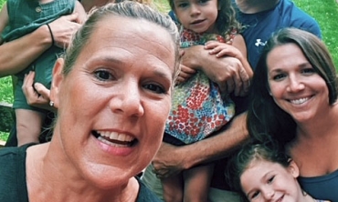 Pam Guidi and her husband Eddie enjoy a day at June Farms in the Hudson Valley with daughters Hannah and Jeanette, and their three grandchildren: Jackson Richard, Ava Rose and Nora Grace.