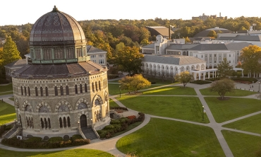 A view of the Nott Memorial from a drone