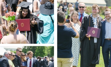 A collage of commencement photos