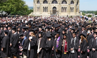 Students assembled on Roger Hull Plaza for Commencement 2022