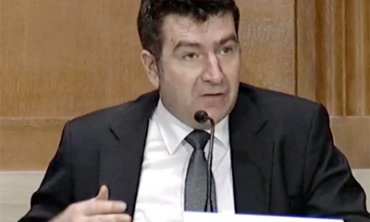 A screenshot of Mark Dallas of Union College testifying at a hearing of the US-China Economic and Security Review Commission (USCC).