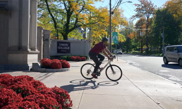 President Harris bikes around Schenectady