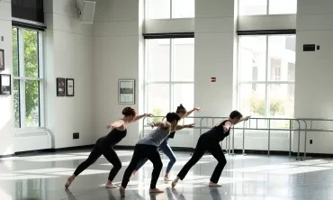 Students dancing in Henle Dance Pavilion