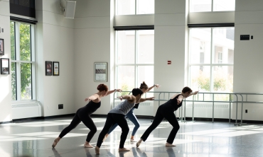 Students dancing in Henle Dance Pavilion