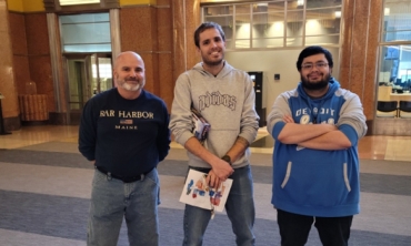 Nathan Kruth, right, with his father, Robert and brother Andrew, during a visit to the Cincinnati Museum of Natural History Museum