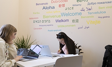 Students in Language Center