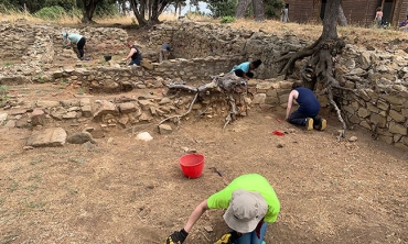 Students are pictured on an archaeological dig in Populonia, Italy.