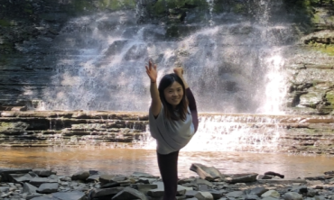 Weiwei Zhang during a hike in the Plotter Kill Preserve in Rotterdam, N.Y. in 2019.