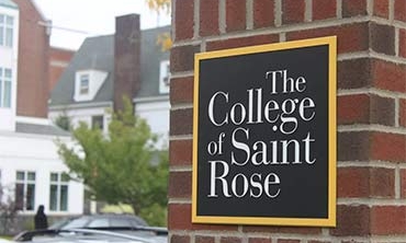 A photo that shows the entrance to Saint Rose College