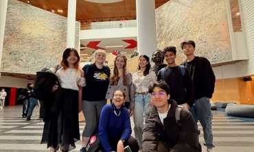 Standing, from left, are Anh Nguyen, Cate Hicks, Nada Aloussi, Alissa Tsay, Eastwood Yeboah, Miraj Parekh and Vin Pham. Kneeling, from left, are Ashlesha Bhagat and Ha Truong.  