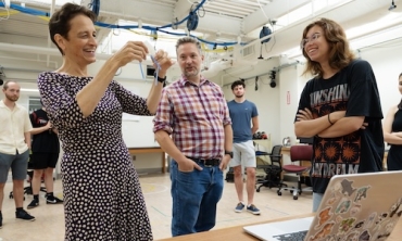 Elizabeth Kiss officially began her tenure as Union’s 20th president Tuesday, walking the College’s historic campus, meeting with students and faculty working on summer research, and greeting staff and visitors in the Reamer Campus Center.