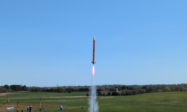 Last fall, members of Union’s Rocket Club gathered to begin work on building a rocket from scratch. Working primarily in the 3D print lab and the make lab, students needed to construct a rocket that could reach a maximum altitude between 700 and 1,200 feet, descend on a parachute at no more than 15 feet per second and use a built-in camera to record the rocket descent. They also needed to use an electronic payload to stream and graph velocity, rotation rate, acceleration, altitude, pressure and temperature 