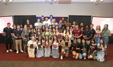 More than 60 students, organizations and other members of the campus community were honored Tuesday night at the annual Student Leadership Celebration at College Park Hall. Hosted by Student Affairs, the event seeks to recognize the leadership demonstrated by students and others in their co-curricular activities throughout the academic year. 