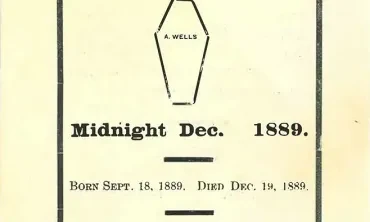 Calder Baker ’29 was sorting through material in Special Collections when he discovered an old student scrapbook. Belonging to Frederick Richards, Class of 1888, the weathered book contained what one would expect for chronicling a student’s time on campus: menus, newspaper clippings and information related to his fraternity. Placed prominently at the front of the book, however, were mementos of a long-dead tradition: the burial/cremation of textbooks. This included special programs for the “Burial of Algebr
