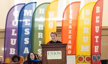 President Kiss speaks at the 2026 Convocation