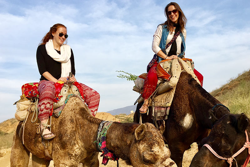 Union students riding camels