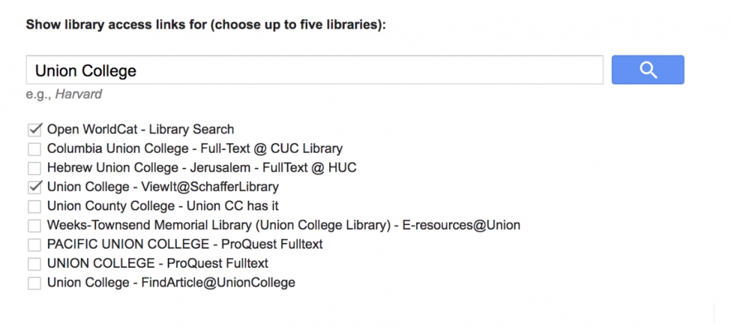 check the box that says Union College - ViewIt@SchafferLibrary