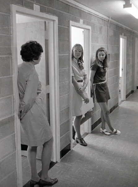 Some women students in one of the dorms circa 1970s.